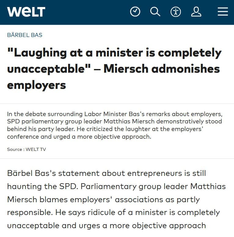 Featured image for: SPD leader calls it 'completely unacceptable' to laugh at ministers SPD leader calls it 'completely unacceptable' to laugh at ministers