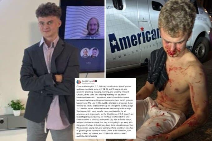 Featured image for: Trump Threatens Federal Control of D.C. Amid Rise in Youth Violence Following Brutal Assault Trump Threatens Federal Control of D.C. Amid Rise in Youth Violence Following Brutal Assault