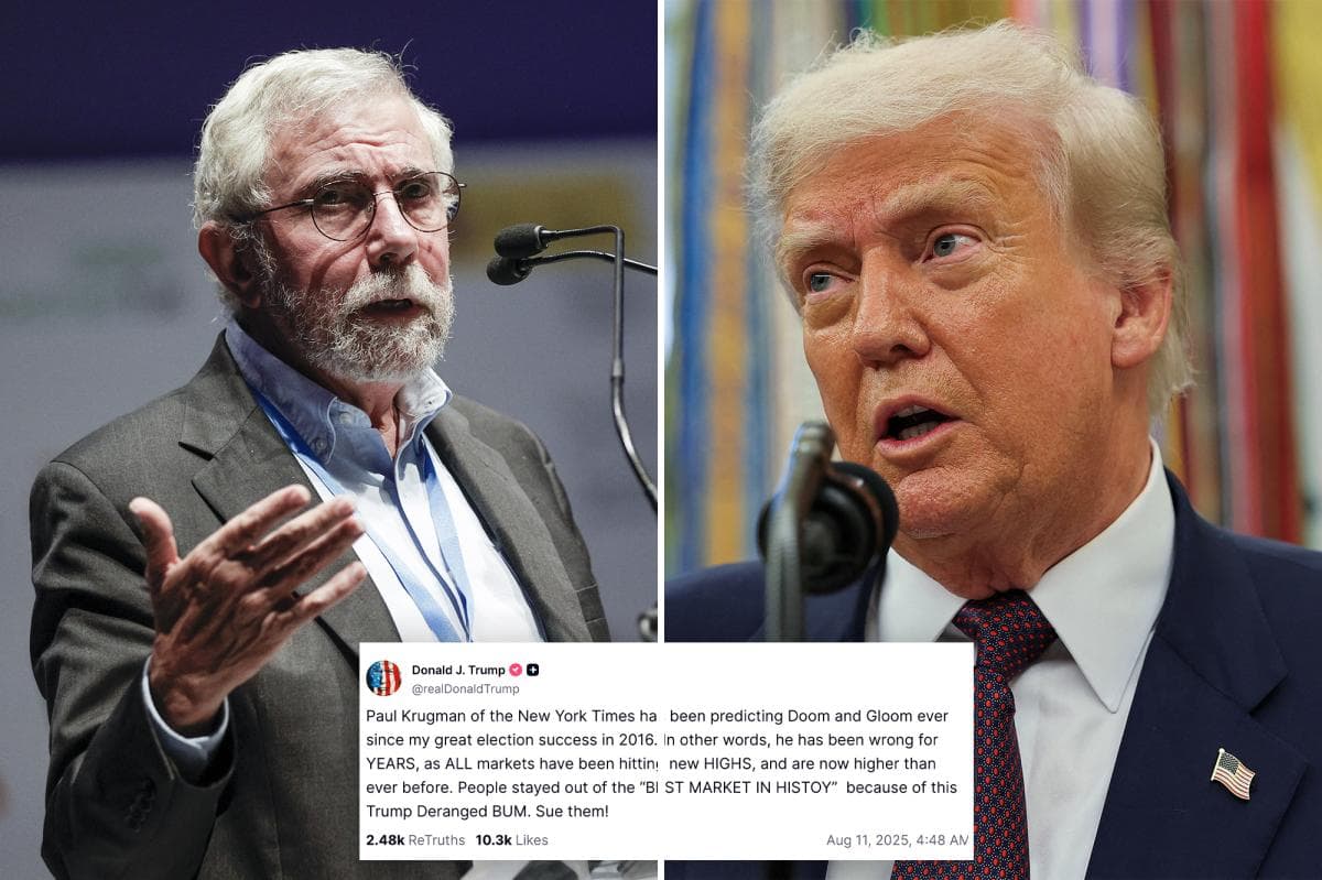 Featured image for: Trump Slams Nobel Economist Paul Krugman as 'Obsessed Bum' Over Tariff Critique Trump Slams Nobel Economist Paul Krugman as 'Obsessed Bum' Over Tariff Critique