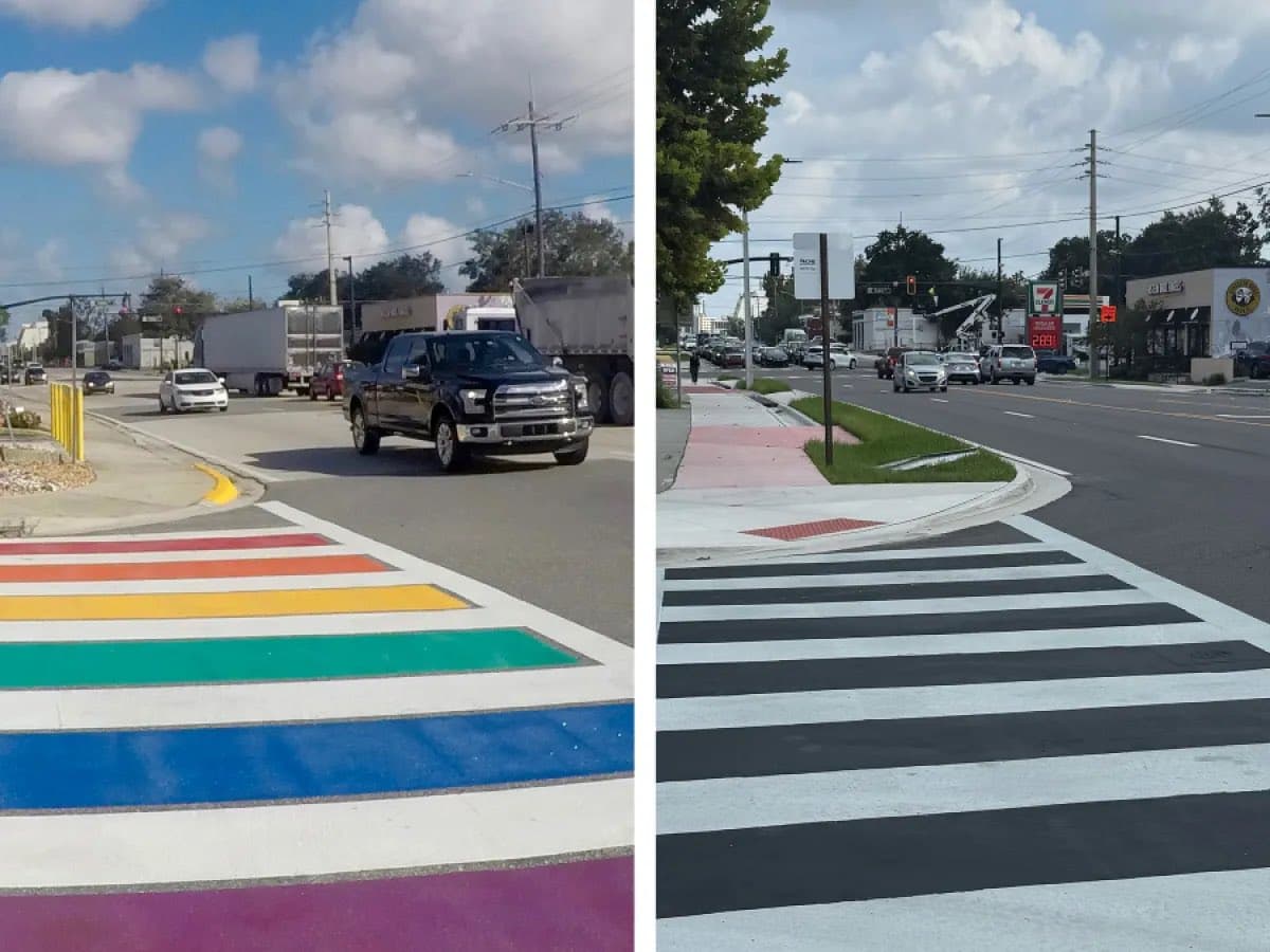 Featured image for: Orlando's LGBT Crosswalk Repainted: Mayor Calls It a 'Cruel Act' Orlando's LGBT Crosswalk Repainted: Mayor Calls It a 'Cruel Act'
