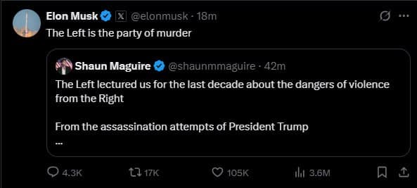 Featured image for: Elon Musk Sparks Controversy, Calls Left a "Party of Murder Elon Musk Sparks Controversy, Calls Left a "Party of Murder