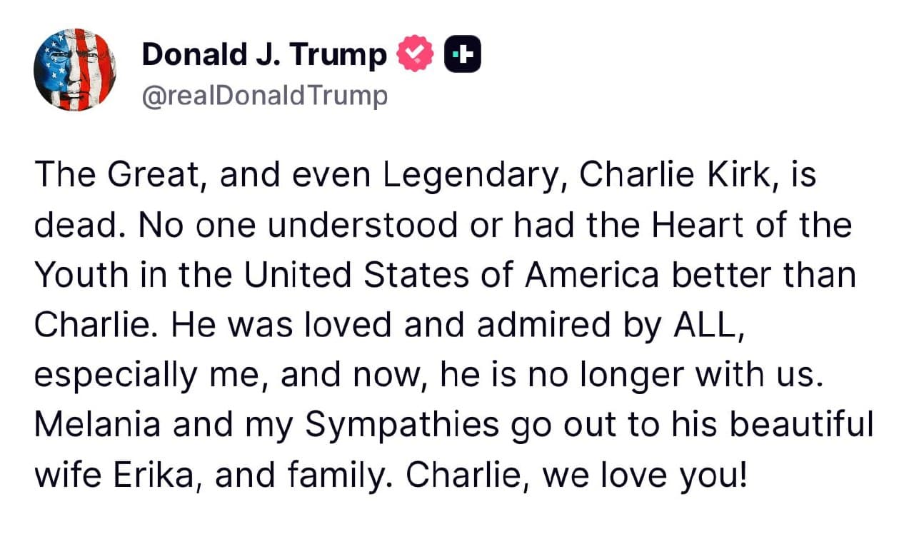 Featured image for: Trump Announces Death of Influential Conservative Charlie Kirk Trump Announces Death of Influential Conservative Charlie Kirk