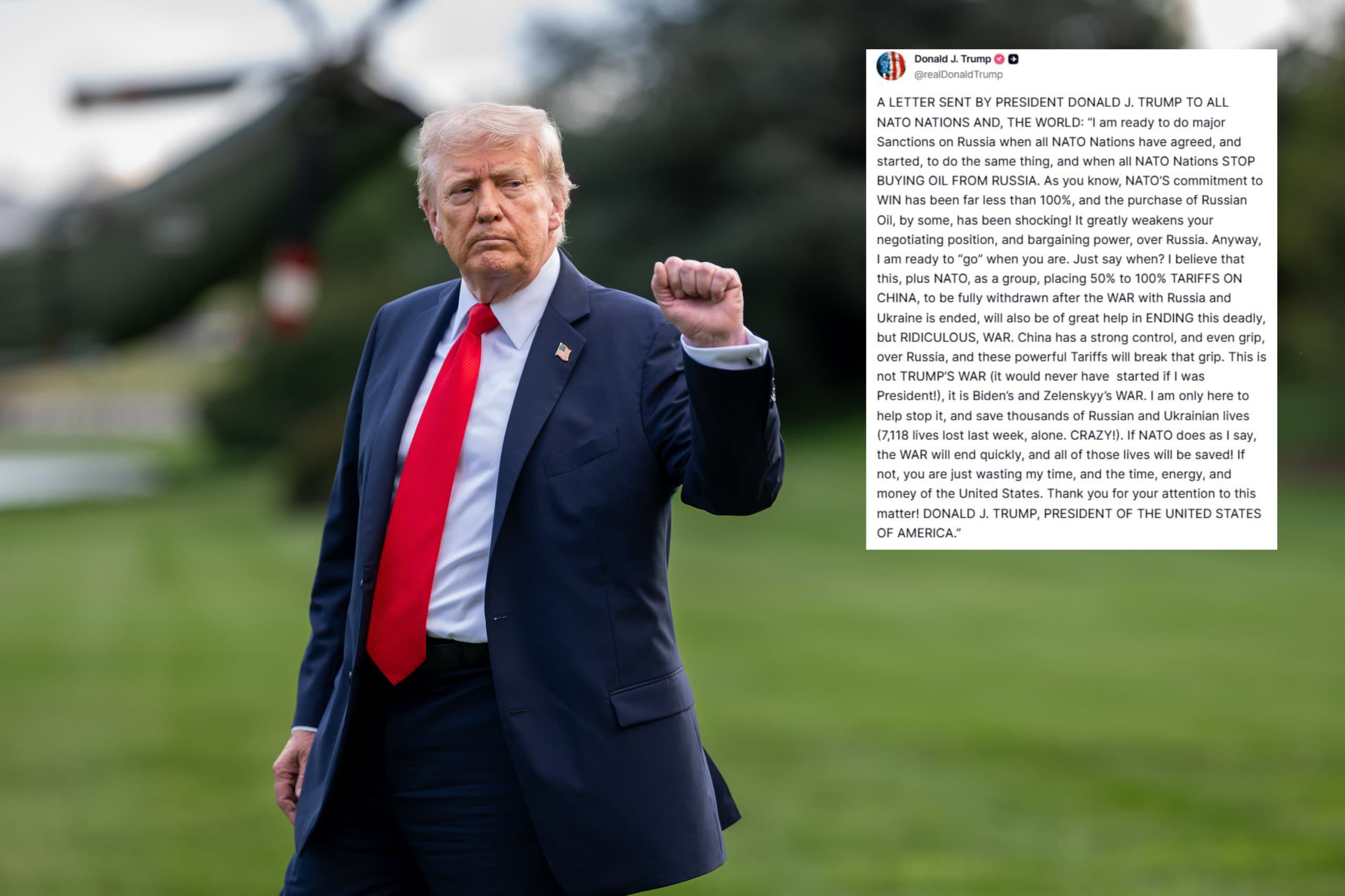 Featured image for: Trump Calls for NATO Unity to Sanction Russia and End War Trump Calls for NATO Unity to Sanction Russia and End War