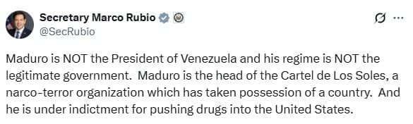 Featured image for: Marco Rubio Declares Maduro a Narco-Terror Leader, Undermining Venezuela's Legitimacy Marco Rubio Declares Maduro a Narco-Terror Leader, Undermining Venezuela's Legitimacy