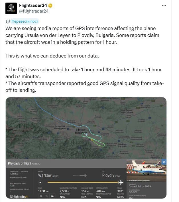 Featured image for: European Commission President's Flight Unharmed Amid Russia Jamming Claims European Commission President's Flight Unharmed Amid Russia Jamming Claims