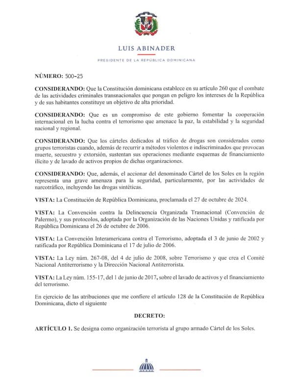 Featured image for: Dominican Republic Declares Cártel de los Soles Terrorist Group Dominican Republic Declares Cártel de los Soles Terrorist Group