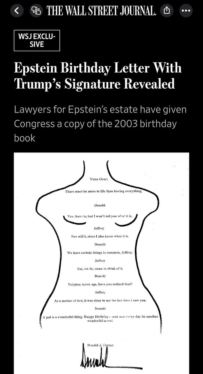 Featured image for: Trump's Birthday Letter to Epstein Surfaces, Contradicts Denial Trump's Birthday Letter to Epstein Surfaces, Contradicts Denial