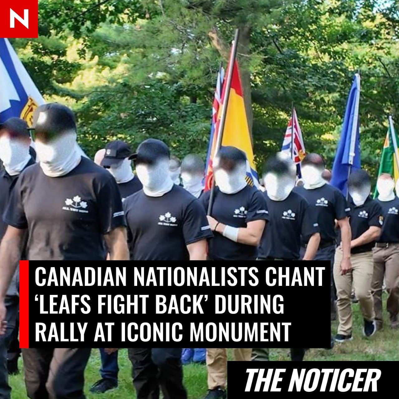 Featured image for: Nationalists Rally at War Hero Memorial, Chant 'Canada First' Nationalists Rally at War Hero Memorial, Chant 'Canada First'