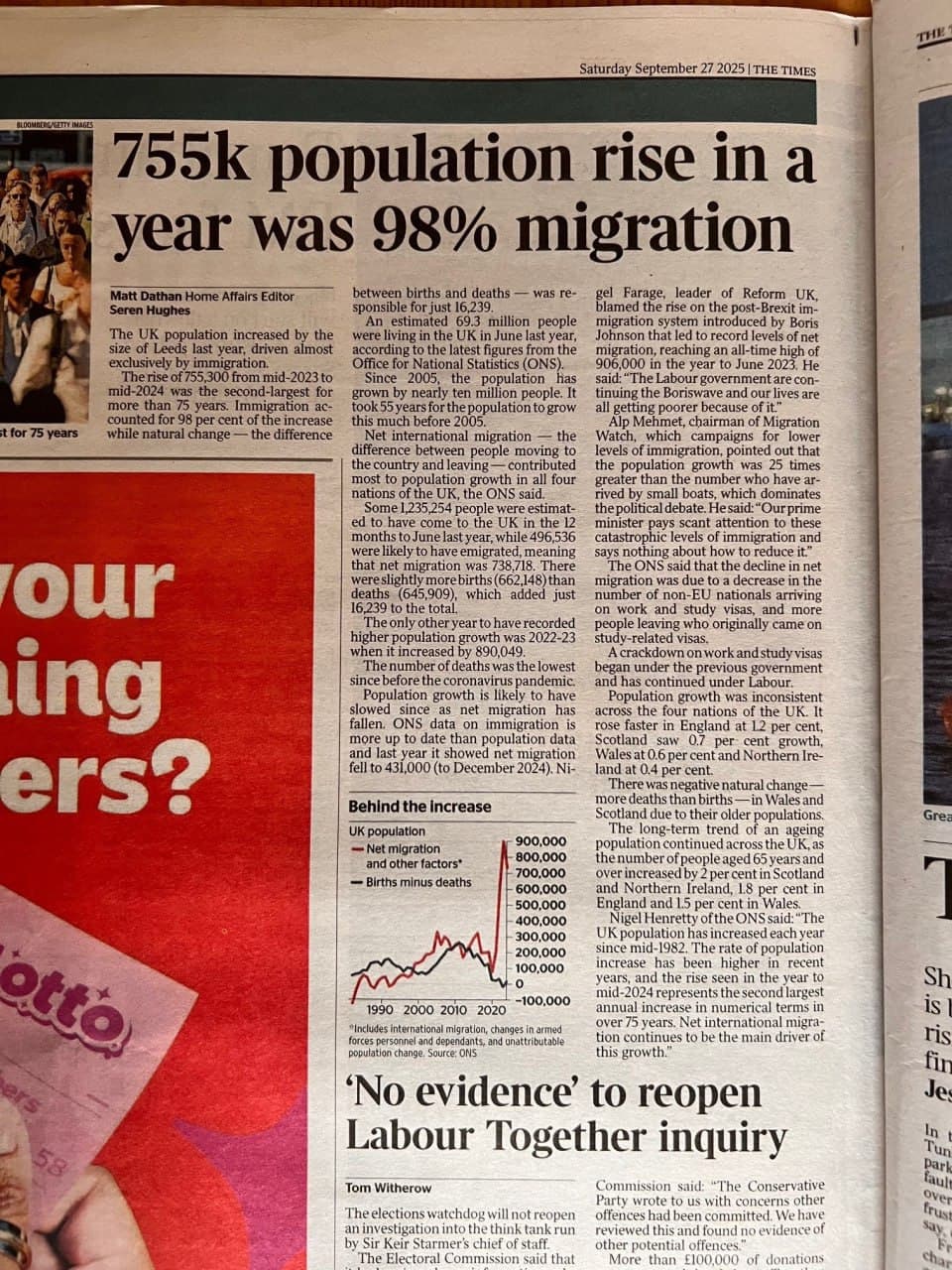 Featured image for: UK population grew by 755k from June 2023 to June 2024, 98% migrants UK population grew by 755k from June 2023 to June 2024, 98% migrants