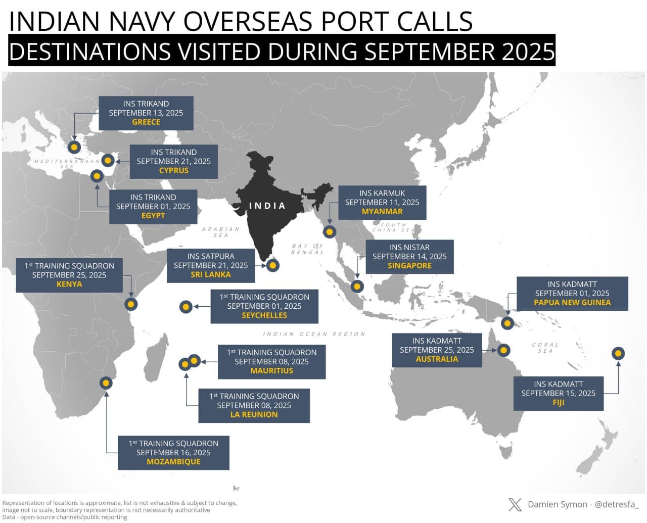 Featured image for: Indian Navy engages in goodwill port calls and training missions in September 2025 Indian Navy engages in goodwill port calls and training missions in September 2025