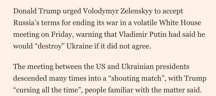 Featured image for: Trump urges Zelenskyy to accept Russia’s terms to end war Trump urges Zelenskyy to accept Russia’s terms to end war