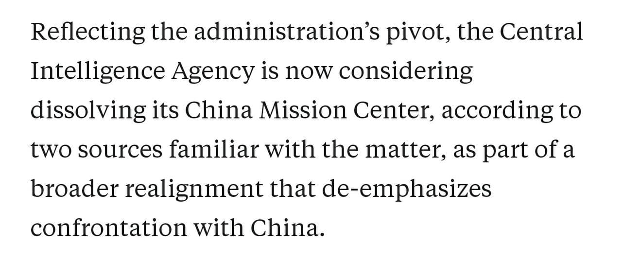 Featured image for: CIA considers dissolving China Mission Center amid shift from confrontation CIA considers dissolving China Mission Center amid shift from confrontation