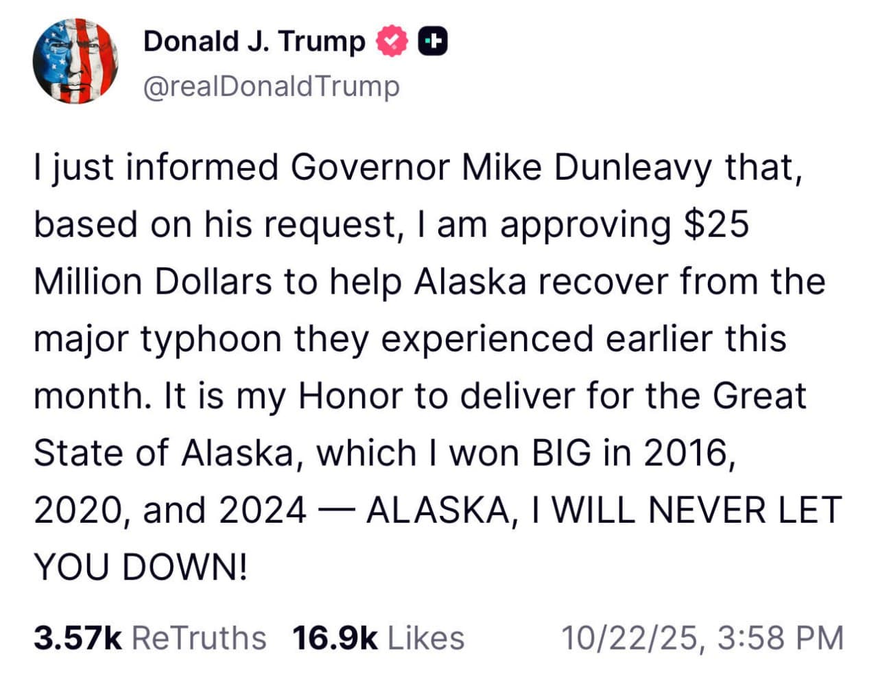 Featured image for: Donald Trump allocates $25 million to Alaska for Halong Typhoon repairs Donald Trump allocates $25 million to Alaska for Halong Typhoon repairs