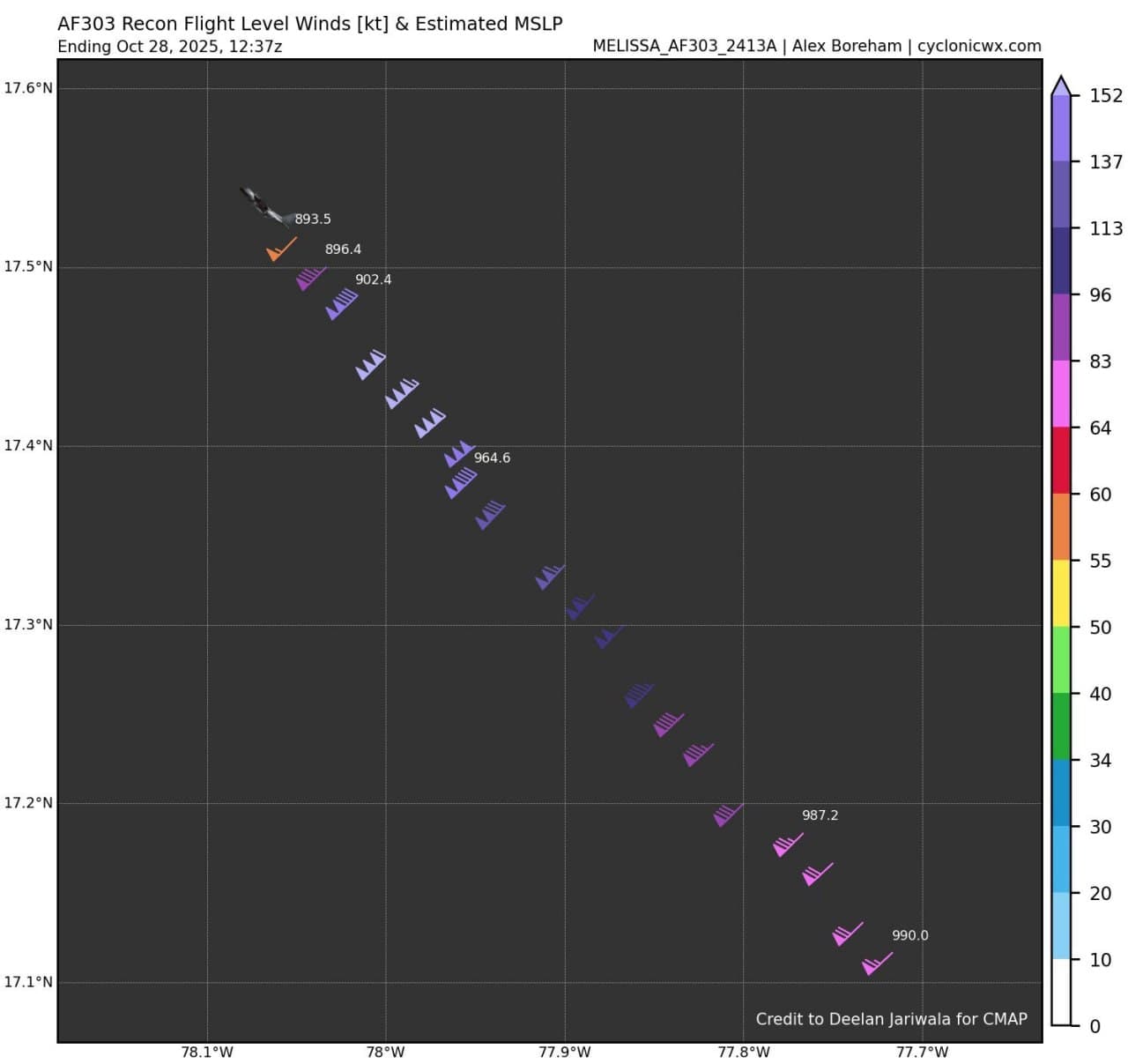 Featured image for: Hurricane Hunters find 893mb pressure in eye of Hurricane Melissa Hurricane Hunters find 893mb pressure in eye of Hurricane Melissa