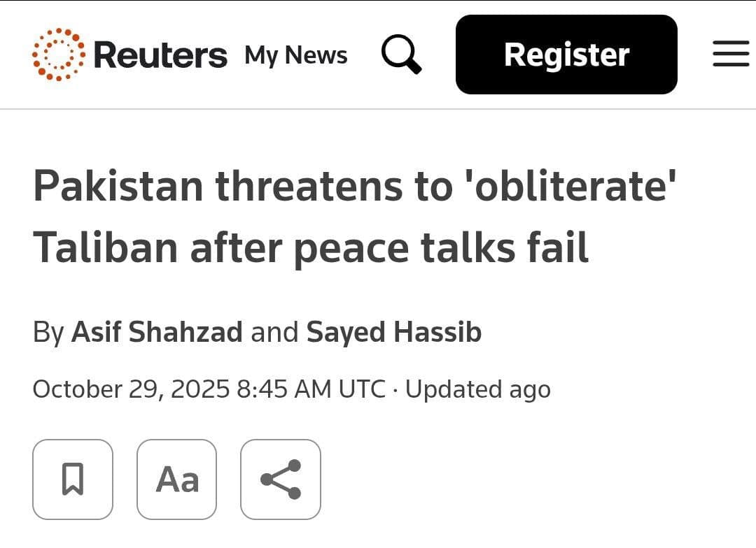 Featured image for: Pakistan threatens to destroy Taliban regime after failed peace talks Pakistan threatens to destroy Taliban regime after failed peace talks