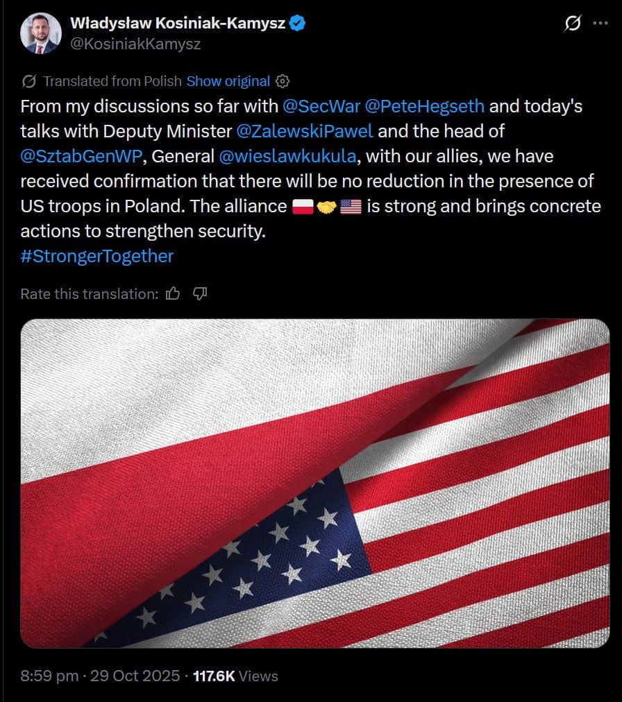 Featured image for: U.S. will maintain military presence in Poland, assures defense minister U.S. will maintain military presence in Poland, assures defense minister