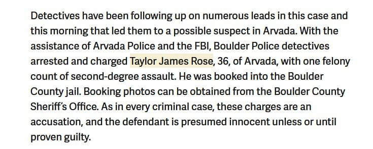 Featured image for: Boulder Police identify Taylor James Rose as suspect in assault case Boulder Police identify Taylor James Rose as suspect in assault case
