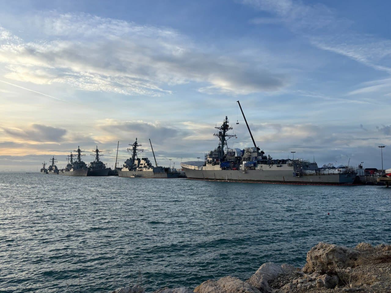 Featured image for: USS Gerald R. Ford's escorts arrive at Naval Station Rota, Spain USS Gerald R. Ford's escorts arrive at Naval Station Rota, Spain