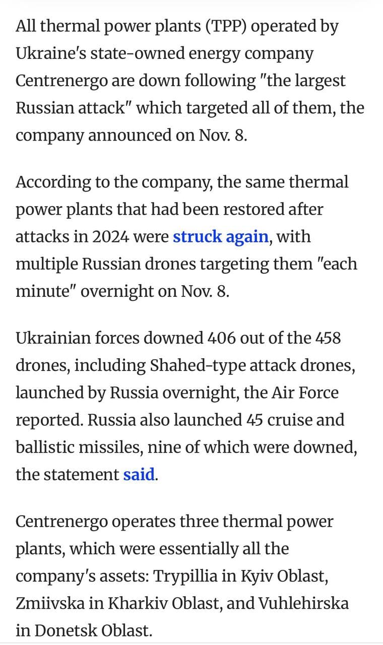 Featured image for: Russia attacks and disables all thermal power plants in Ukraine Russia attacks and disables all thermal power plants in Ukraine