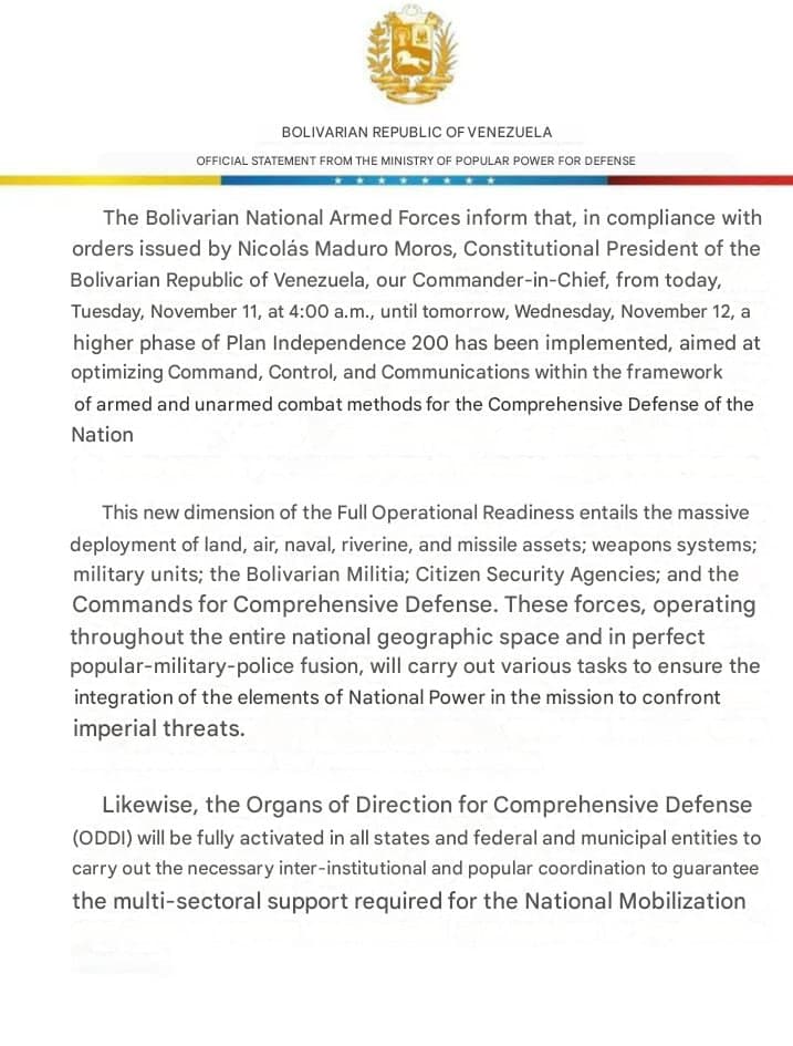 Featured image for: Venezuelan Armed Forces begin intensive phase of Plan Independence 200 exercises Venezuelan Armed Forces begin intensive phase of Plan Independence 200 exercises