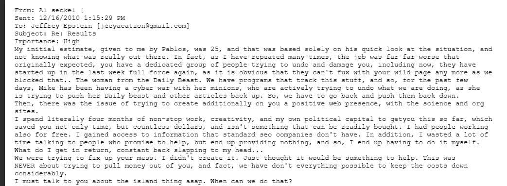 Featured image for: Jeffrey Epstein paid Al Seckel to remove negative articles in 2010 Jeffrey Epstein paid Al Seckel to remove negative articles in 2010