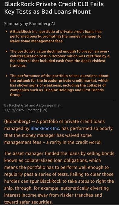 Featured image for: BlackRock defers fees on private-credit fund after collateralization test failure BlackRock defers fees on private-credit fund after collateralization test failure