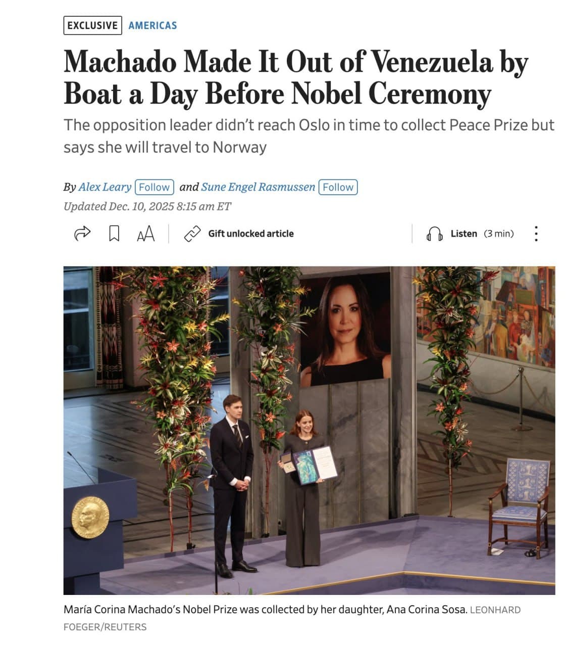 Featured image for: María Corina Machado escapes Venezuela by boat to Curaçao amid threats María Corina Machado escapes Venezuela by boat to Curaçao amid threats