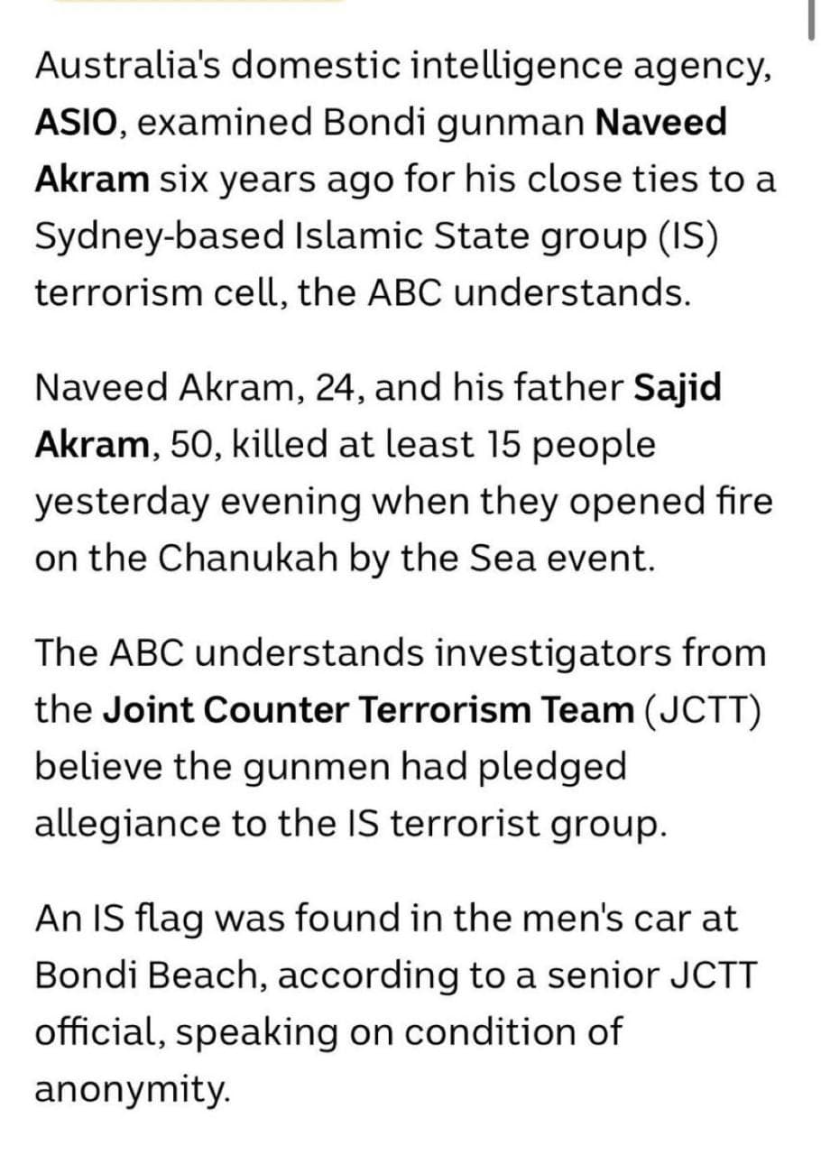 ISIS flag found in car of Bondi Beach shooting suspects Naveed and Sajid Akram