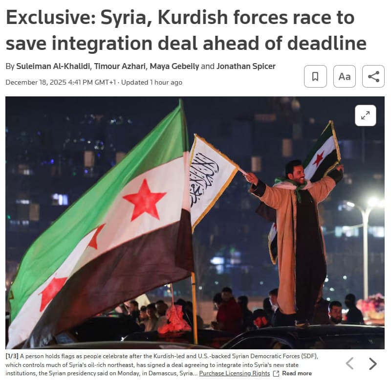 Syrian, Kurdish, and U.S. officials seek to revive talks on SDF integration