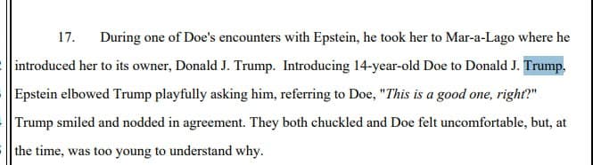 Jeffrey Epstein brought 14-year-old girl to Mar-a-Lago, Trump smiled