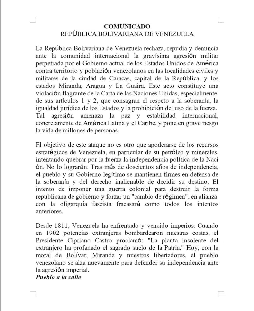 Featured image for: Venezuela condemns U.S. military attacks and declares State of External Commotion Venezuela condemns U.S. military attacks and declares State of External Commotion