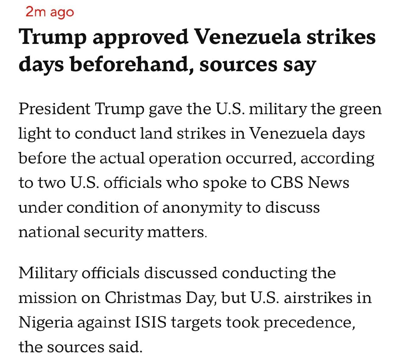 Featured image for: Trump authorized Pentagon land strikes in Venezuela before operation Trump authorized Pentagon land strikes in Venezuela before operation