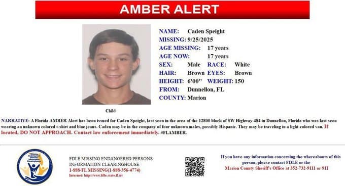 Featured image for: Seventeen-year-old Caden Speight shot and abducted in Florida Seventeen-year-old Caden Speight shot and abducted in Florida
