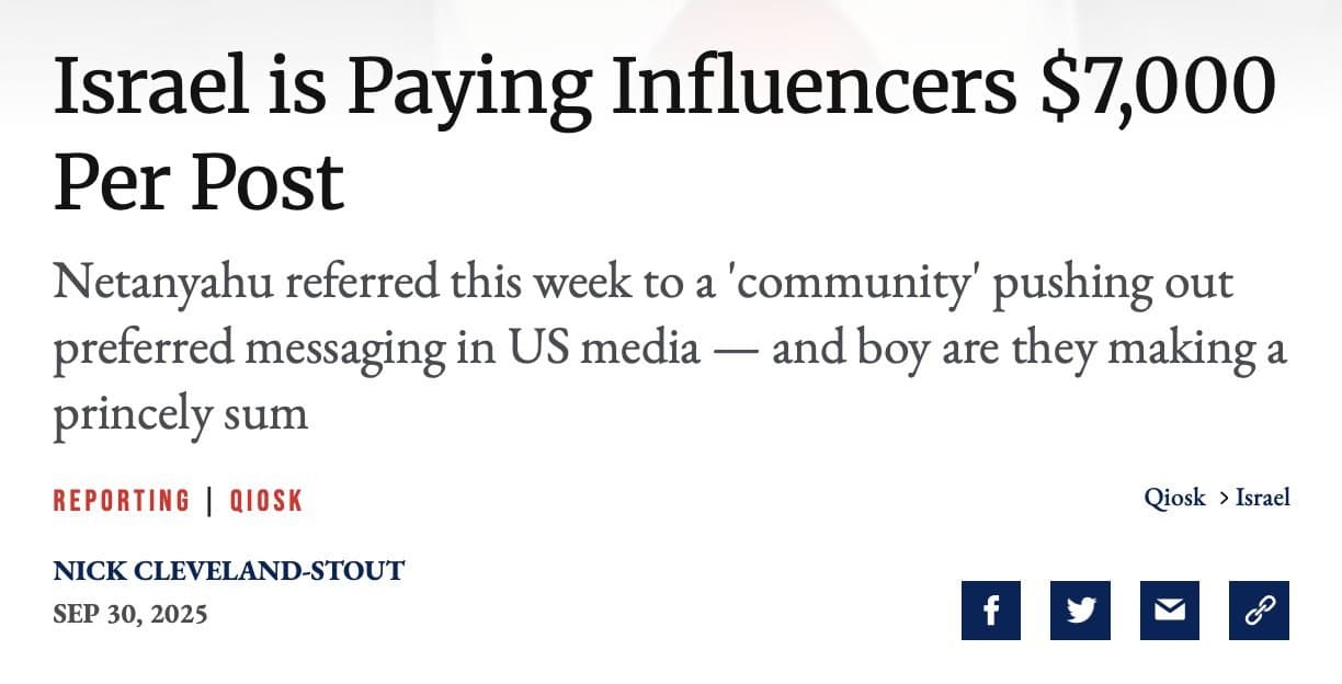 Featured image for: Israeli government compensates influencers $6,100 to $7,300 per post Israeli government compensates influencers $6,100 to $7,300 per post