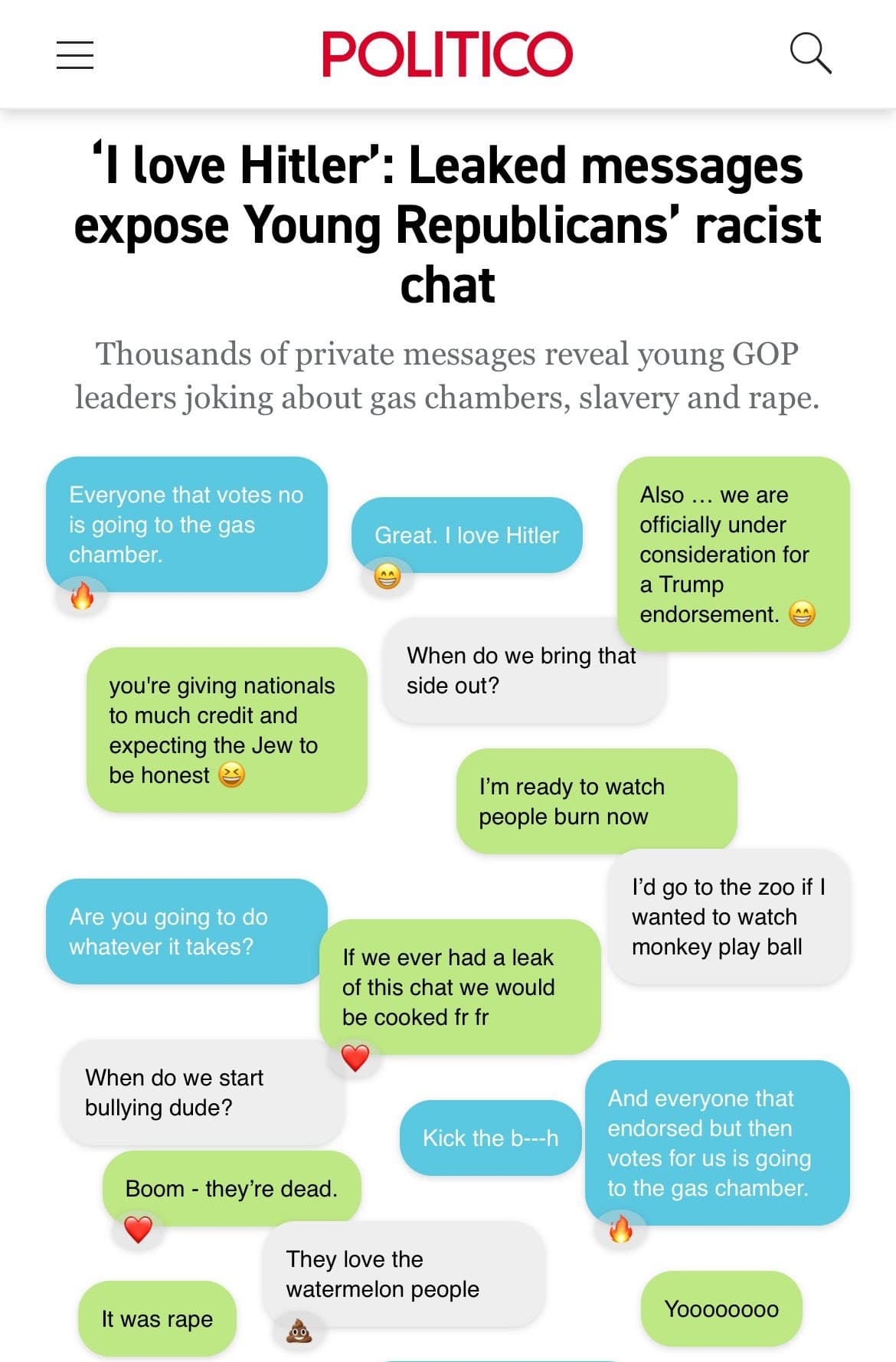 Featured image for: Young Republicans face backlash after leaked Telegram chat jokes Young Republicans face backlash after leaked Telegram chat jokes