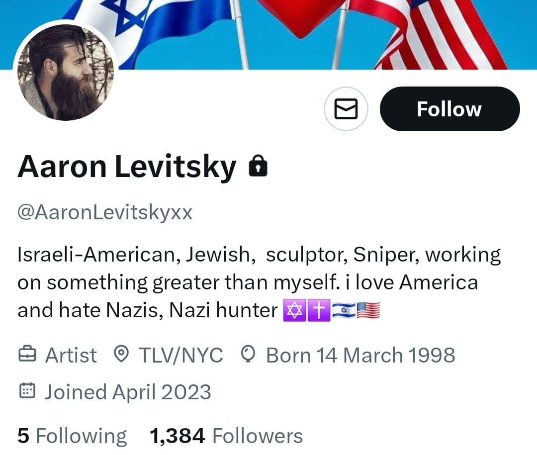 Featured image for: X refuses to suspend account of sniper Aaron Levitsky after death threats X refuses to suspend account of sniper Aaron Levitsky after death threats