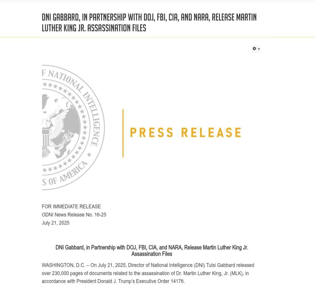 Featured image for: Trump Unveils 230,000 Pages of Classified MLK Assassination Documents, Shaking Historical Narrative Trump Unveils 230,000 Pages of Classified MLK Assassination Documents, Shaking Historical Narrative