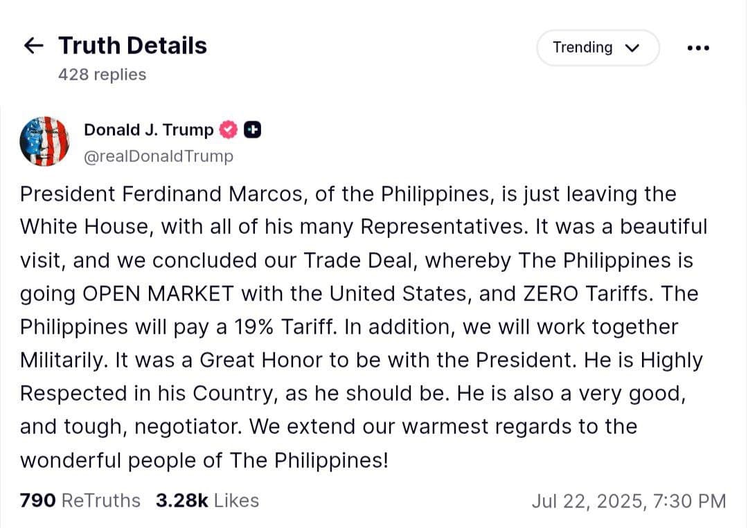Featured image for: Trump Secures Zero Tariff Trade Deal with Philippines, Boosting Military Ties Trump Secures Zero Tariff Trade Deal with Philippines, Boosting Military Ties