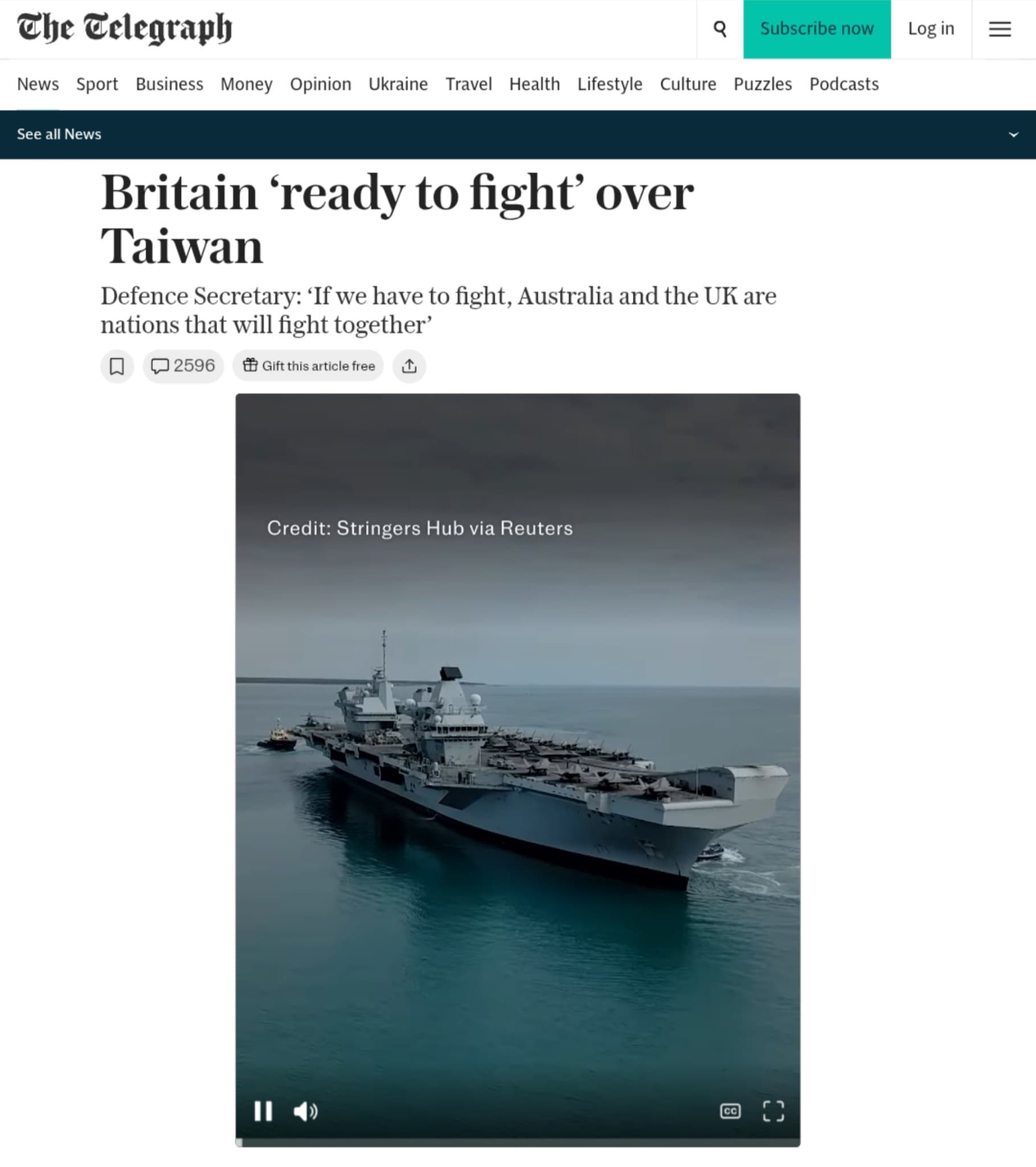 Featured image for: UK Defence Secretary: Britain Ready to Join Australia in Taiwan Conflict Response UK Defence Secretary: Britain Ready to Join Australia in Taiwan Conflict Response