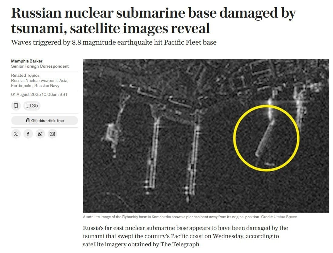 Featured image for: Tsunami Hits Russia's Rybachiy Nuclear Submarine Base, Pier Severely Damaged Tsunami Hits Russia's Rybachiy Nuclear Submarine Base, Pier Severely Damaged