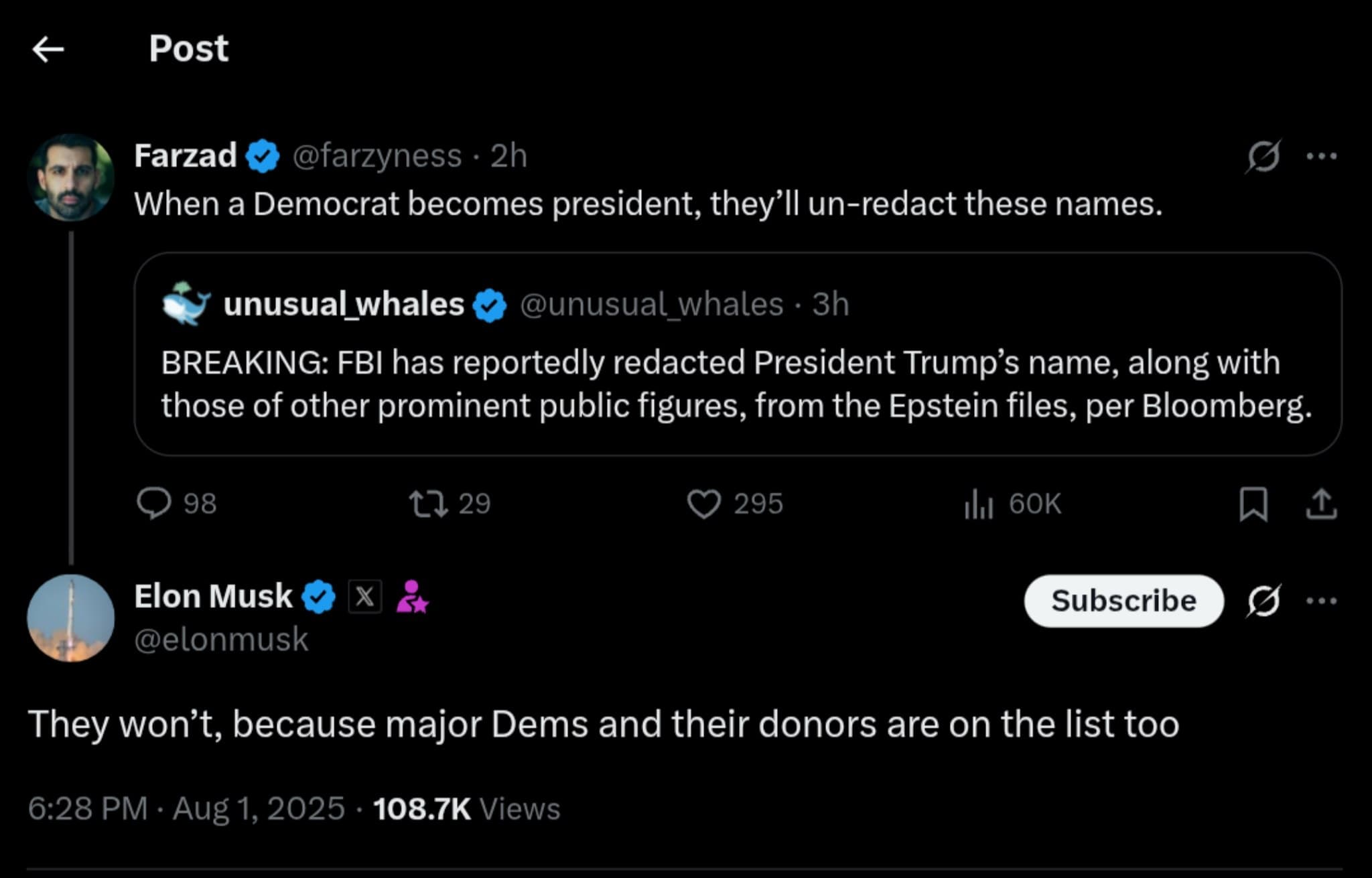 Featured image for: Elon Musk Reveals Prominent Democrats Linked to Epstein's Infamous Black Book Elon Musk Reveals Prominent Democrats Linked to Epstein's Infamous Black Book