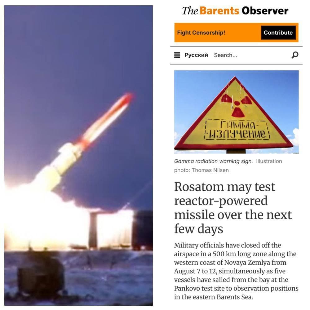 Featured image for: Russia Plans Nuclear-Powered Missile Test This Week, Escalating Global Tensions Russia Plans Nuclear-Powered Missile Test This Week, Escalating Global Tensions