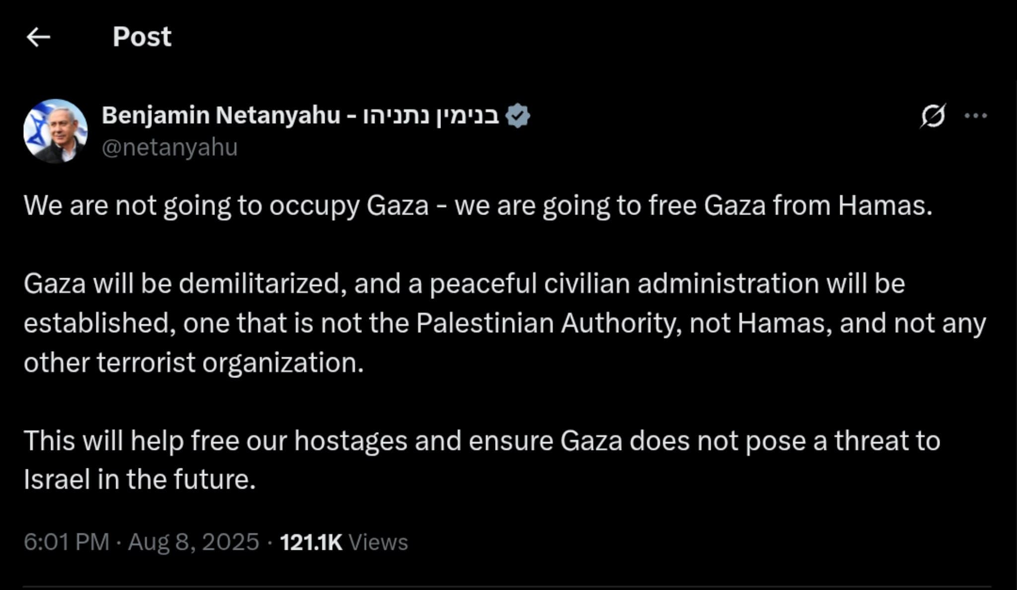 Featured image for: Netanyahu Vows to Free Gaza from Hamas, Promises Demilitarization and New Governance Netanyahu Vows to Free Gaza from Hamas, Promises Demilitarization and New Governance