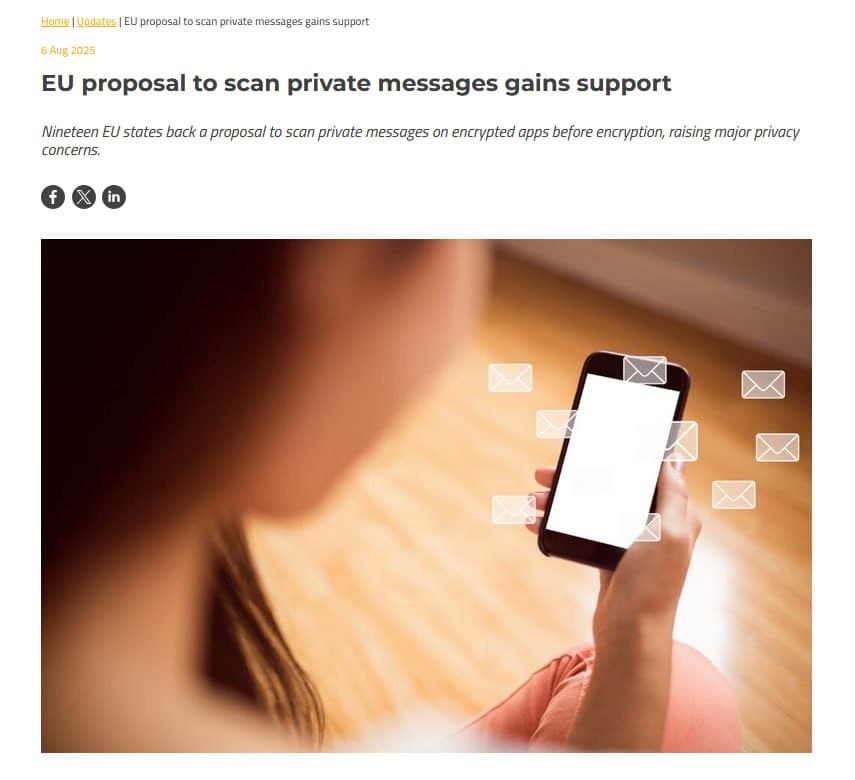 Featured image for: EU Moves to Scan Private Messages for Child Safety, Raising Privacy Alarm Ahead of Vote EU Moves to Scan Private Messages for Child Safety, Raising Privacy Alarm Ahead of Vote