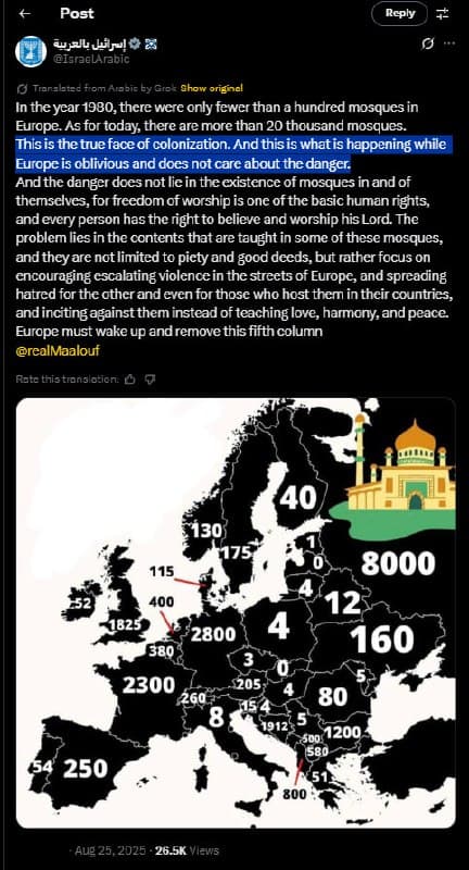 Featured image for: Israeli Officials Urge Europe to Address Rising Islamic Influence Israeli Officials Urge Europe to Address Rising Islamic Influence