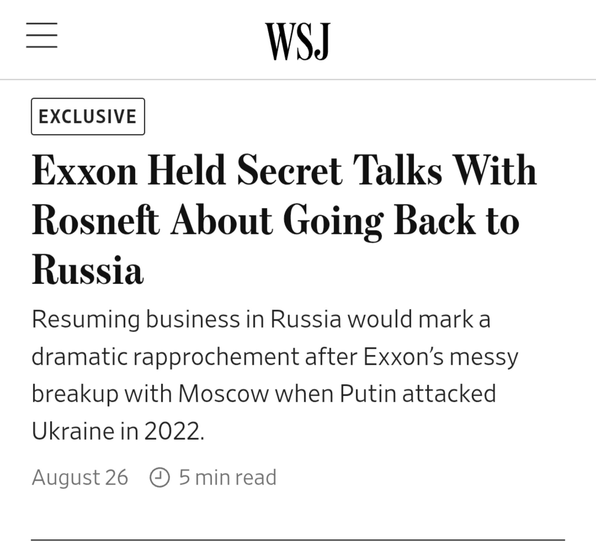 Featured image for: Exxon Mobil Engages in Secret Talks with Rosneft for Russia Return Exxon Mobil Engages in Secret Talks with Rosneft for Russia Return