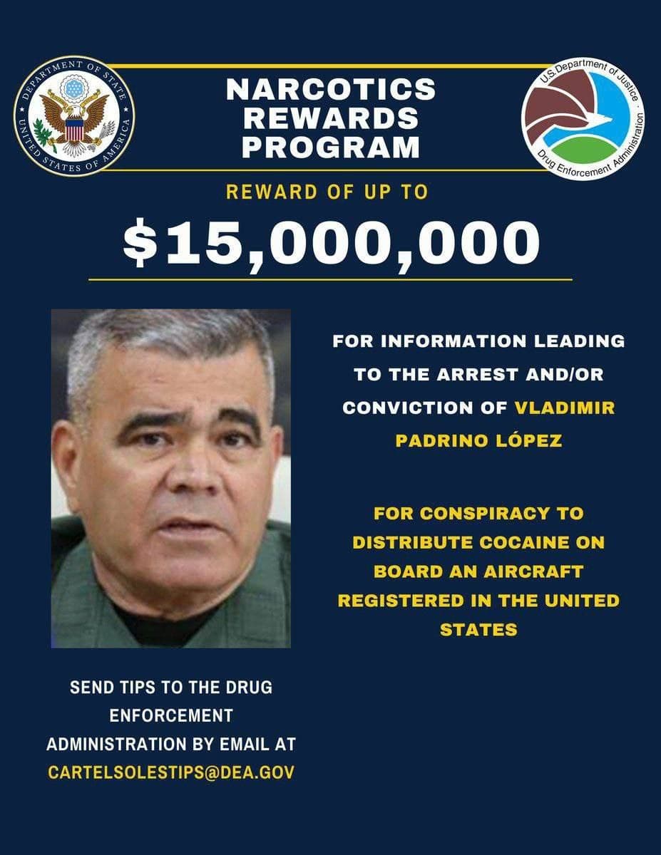 Featured image for: U.S. Offers $15 Million Reward for Venezuelan Defense Chief's Capture U.S. Offers $15 Million Reward for Venezuelan Defense Chief's Capture