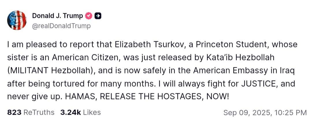 Featured image for: Trump Announces Release of Princeton Student Held by Hezbollah Trump Announces Release of Princeton Student Held by Hezbollah