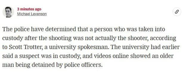 Featured image for: Police Clear Suspect in University Shooting, Search Continues Police Clear Suspect in University Shooting, Search Continues