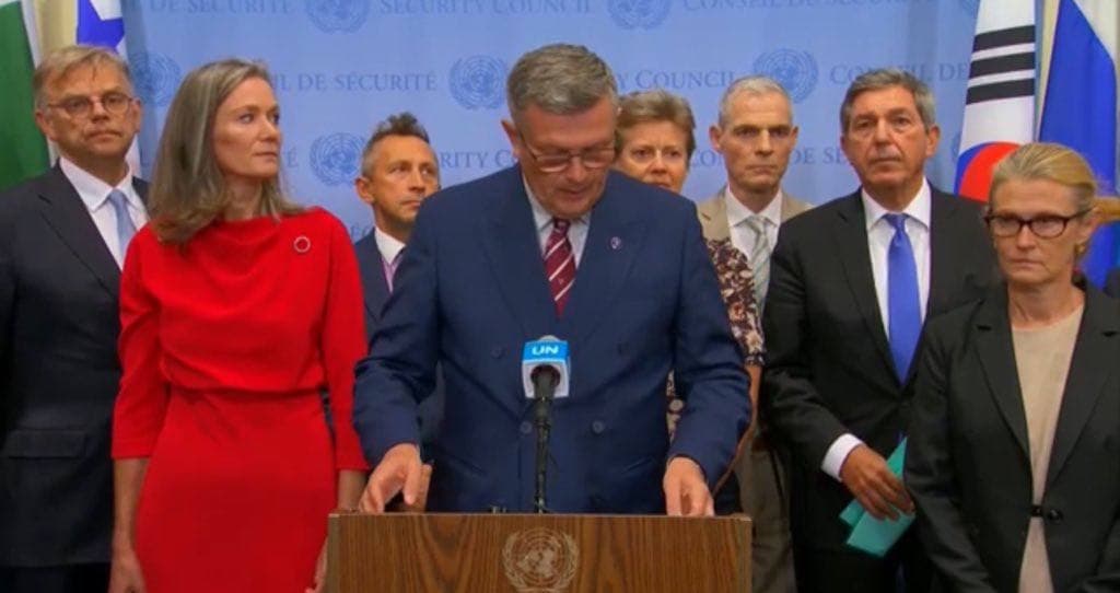 Featured image for: 46 Nations Condemn Russia for Drone Incursions into Poland 46 Nations Condemn Russia for Drone Incursions into Poland